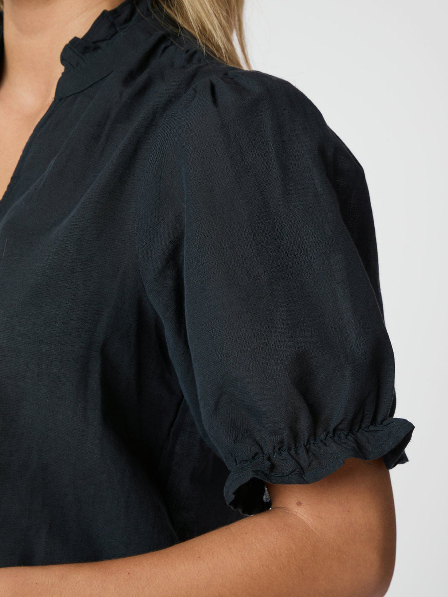 Odesa Linen Blouse Navy