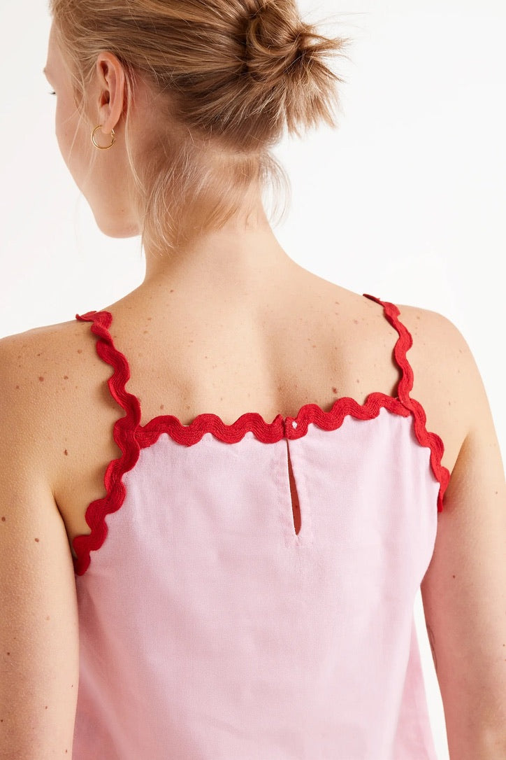 Pink picunela strappy top