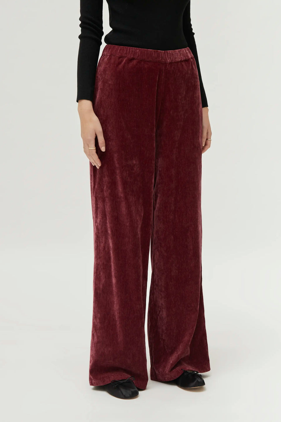 Burgundy chenille trousers