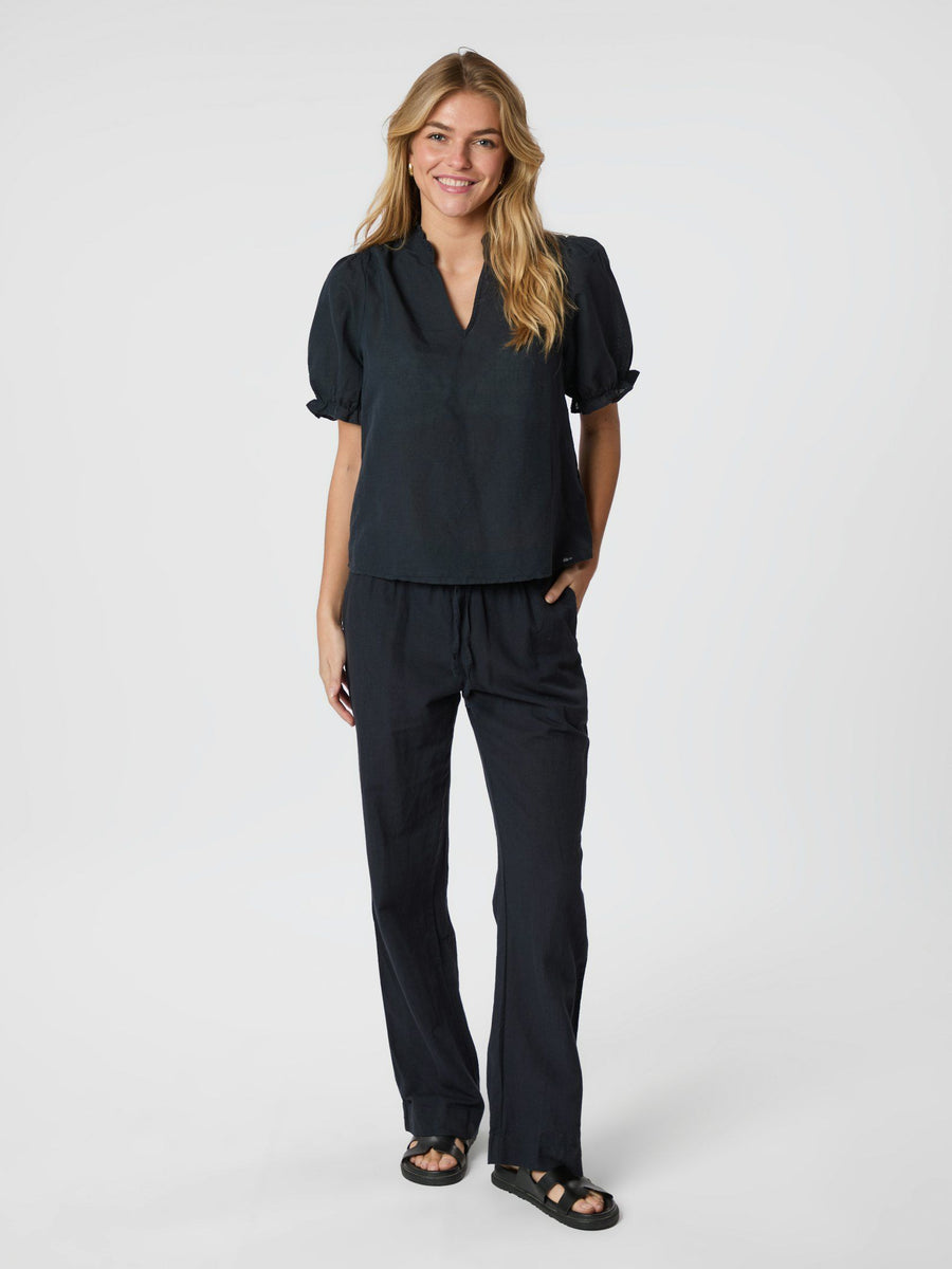 Odesa Linen Blouse Navy