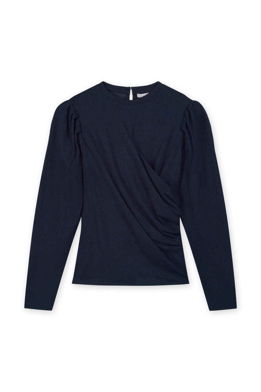 Striped Draped Top Midnight Melange