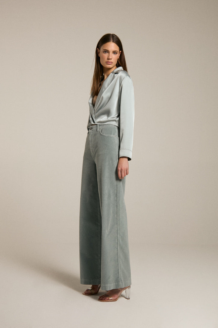 James Rib - Wide Leg Jeans Dark Ice Green