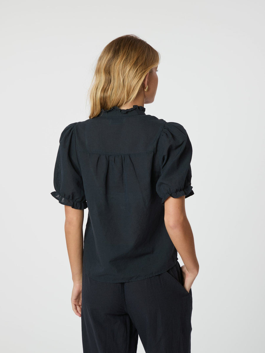 Odesa Linen Blouse Navy