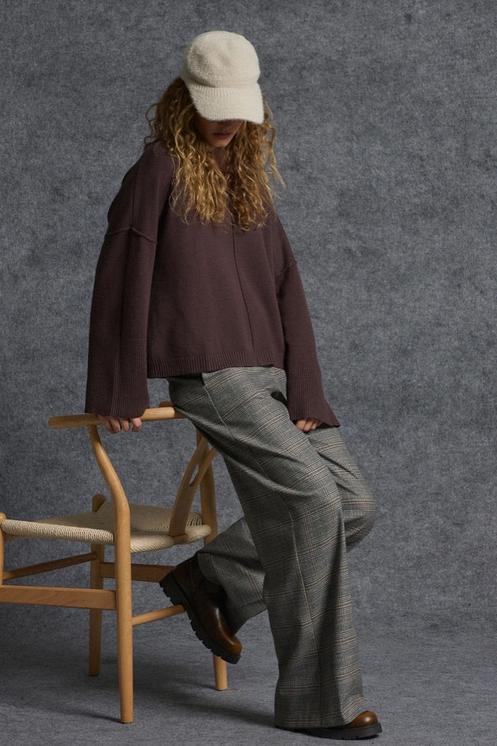 Jumper with detachable turtleneck - Chocolate