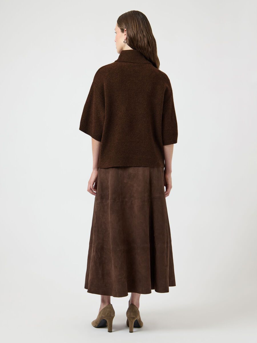 YASEmila 2/4 Wool Knit Pullover - Chocolate Brown