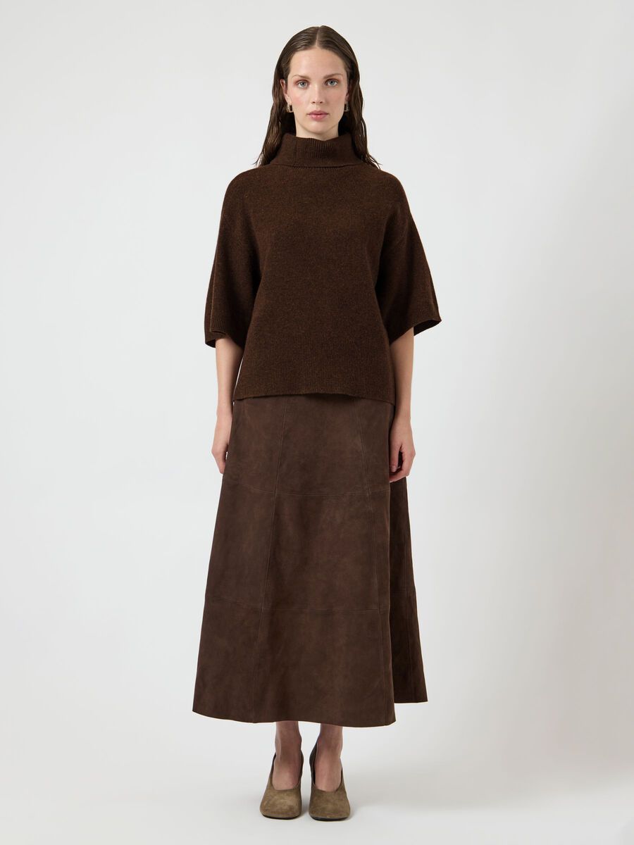 YASEmila 2/4 Wool Knit Pullover - Chocolate Brown