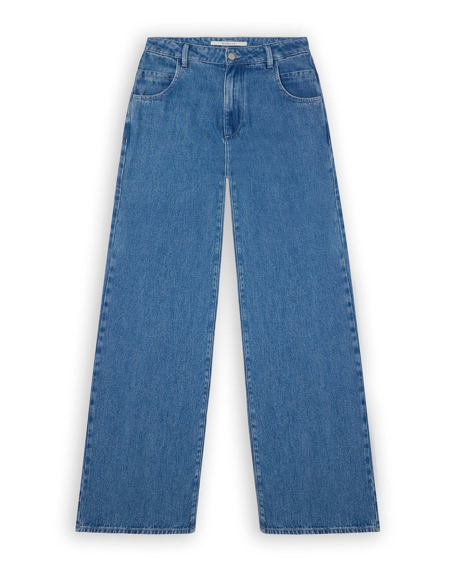 Flowy Palazzo Jeans Dark Wash