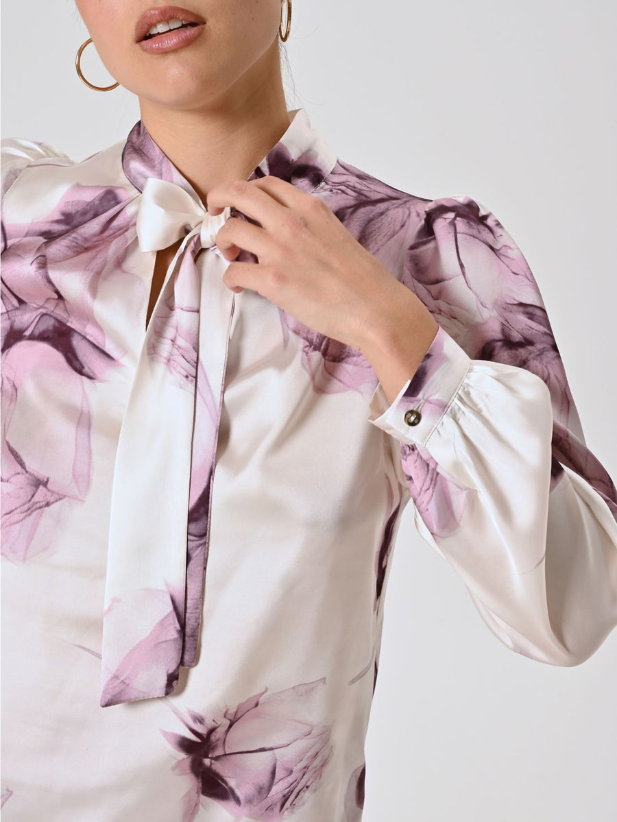 Pink Mauve Floral Print Blouse