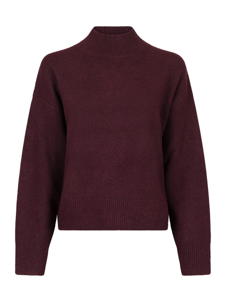 Paulina Knit Blouse - Burgundy