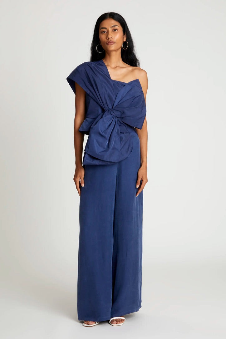 Navy blue wide leg pants