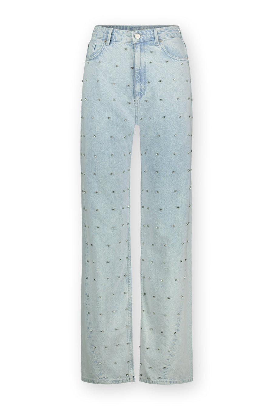 Wide Leg Jeans With Strass