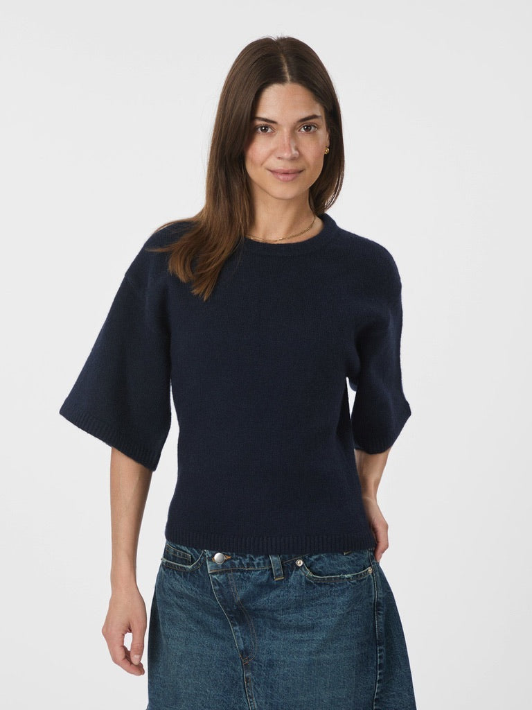 Asha Knit Tee Navy