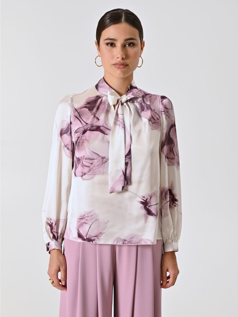 Pink Mauve Floral Print Blouse