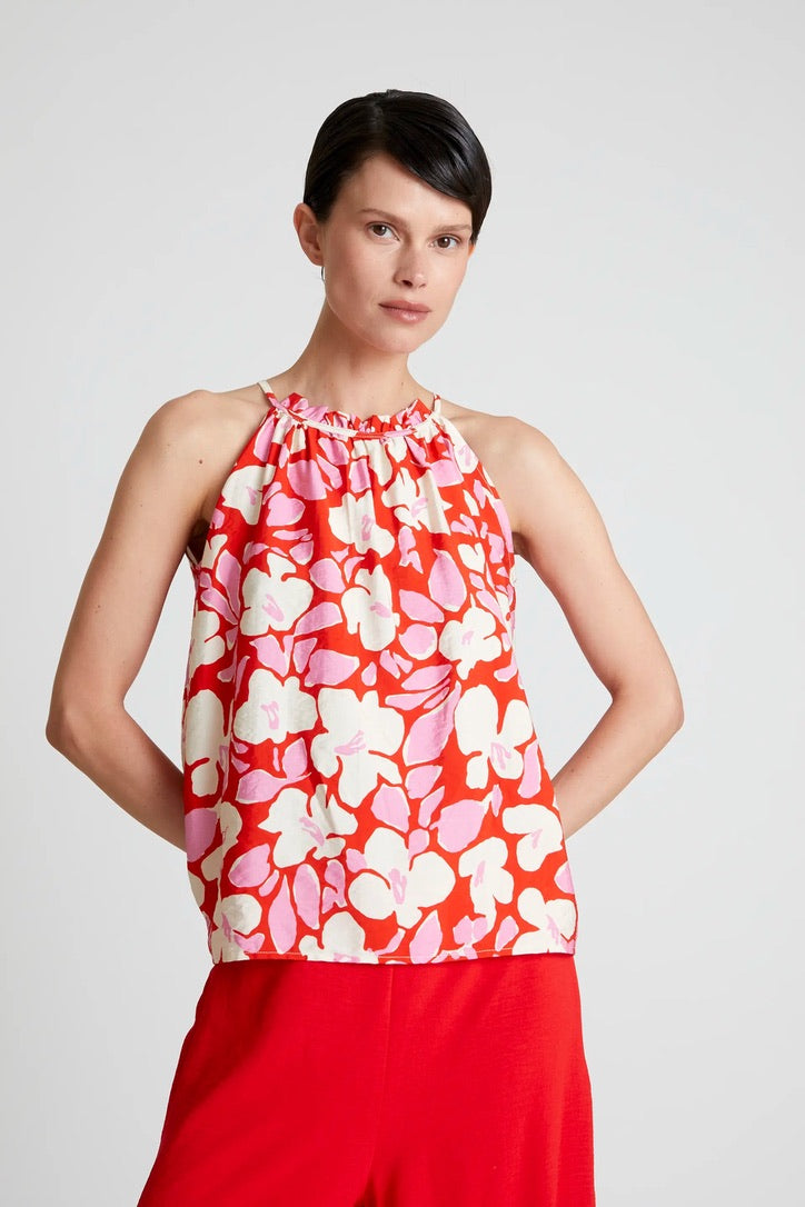 Tremezzo floral print halter top