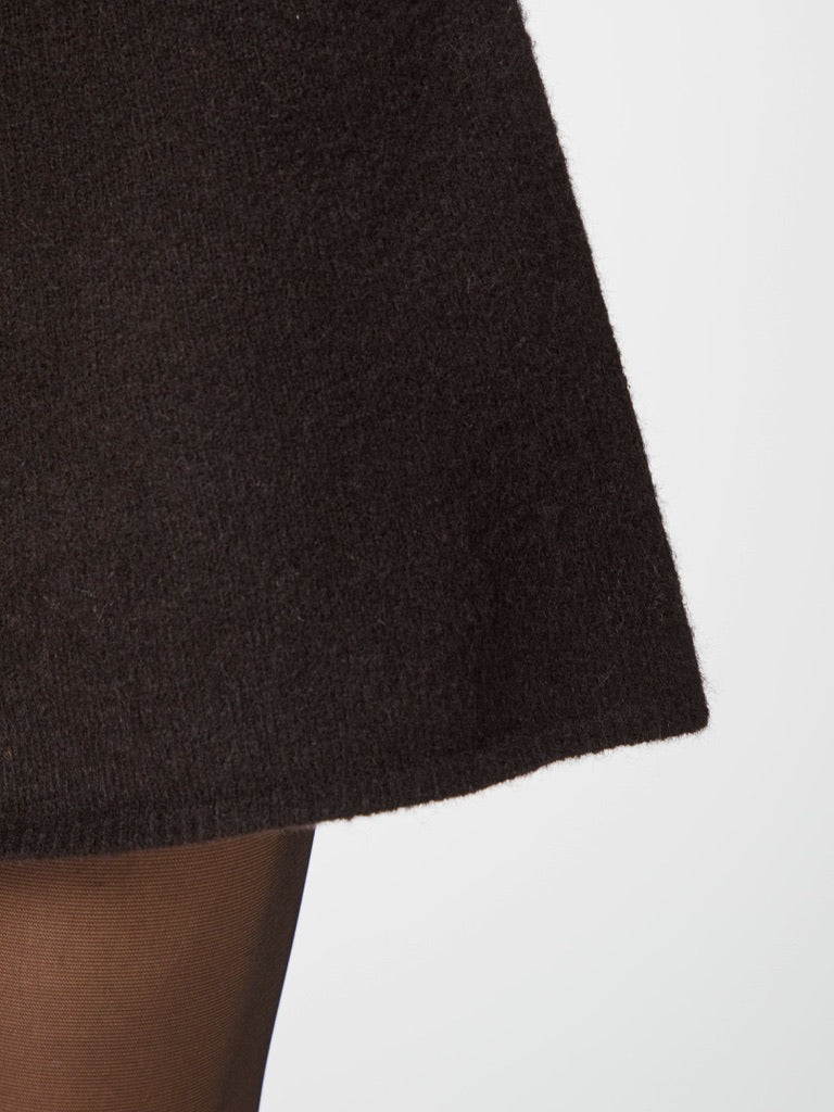 Gisa Knit Skirt Dark Brown