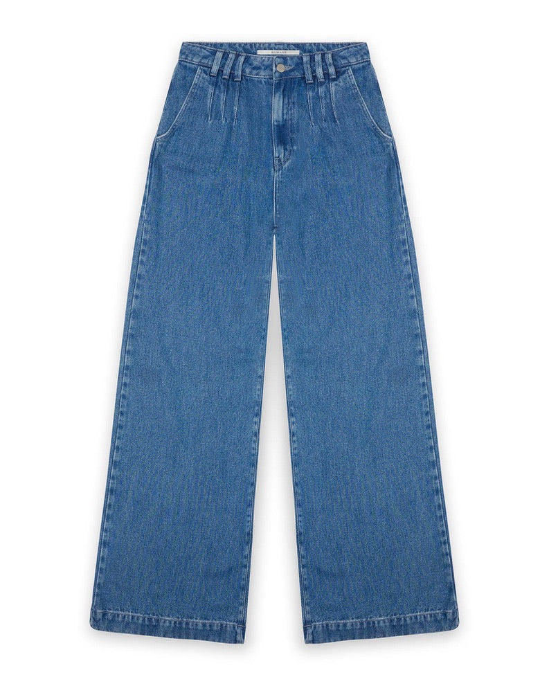 Flowy Palazzo Jeans With Pleats
