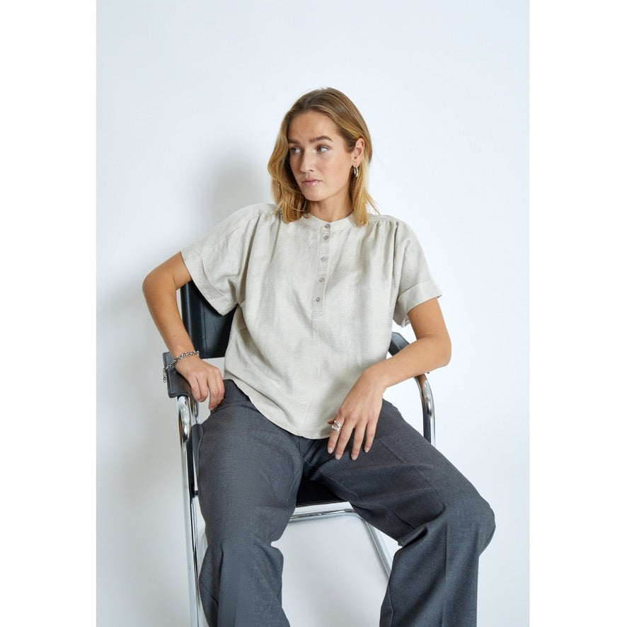 MSSabbi Linen Blouse Sand