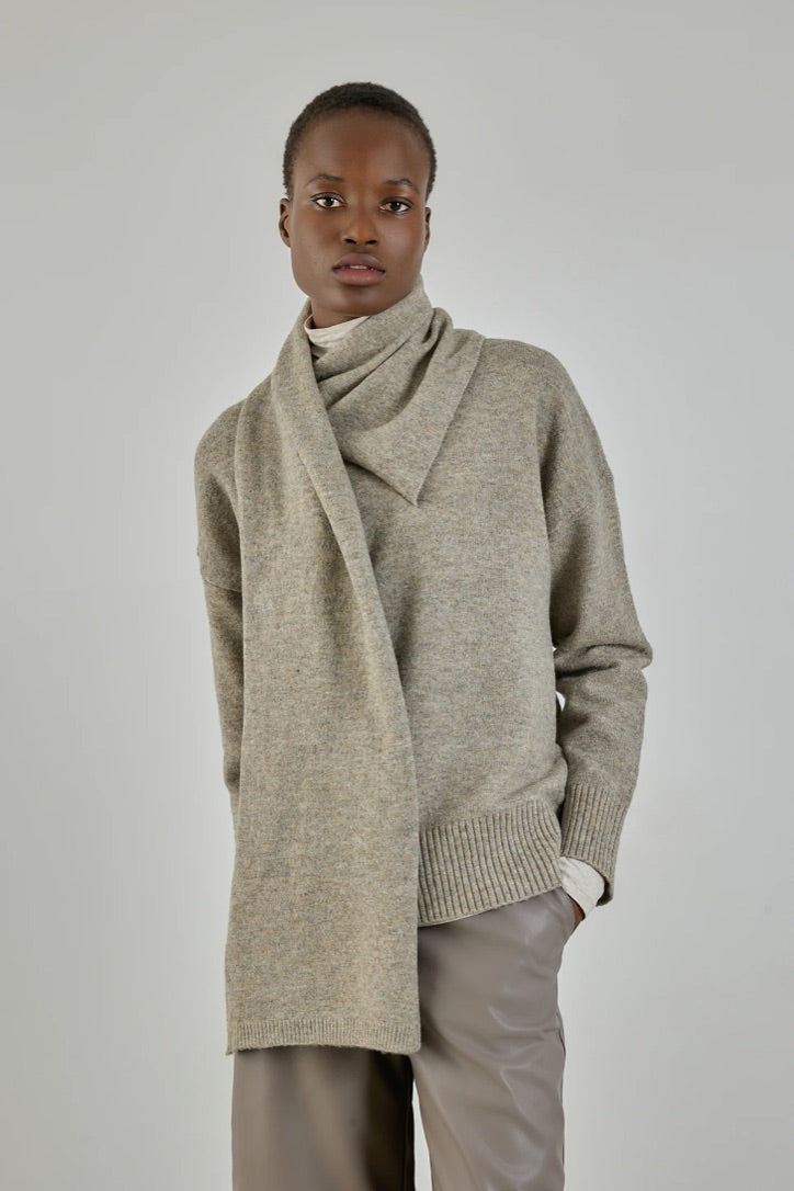 Scarf Knit - Beige Melange