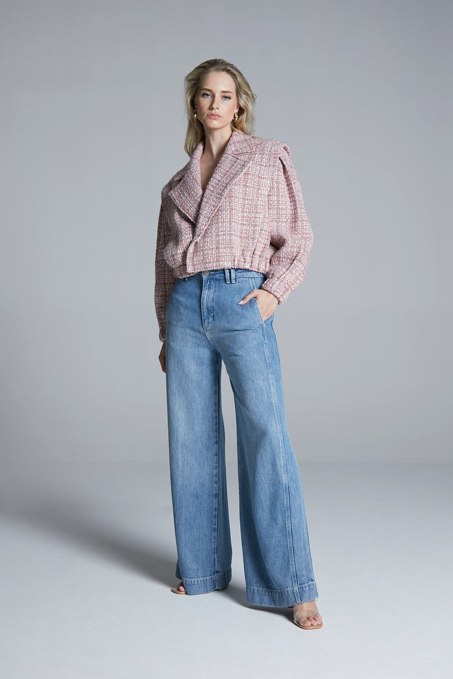 Flowy Wide Leg Tailored Jeans