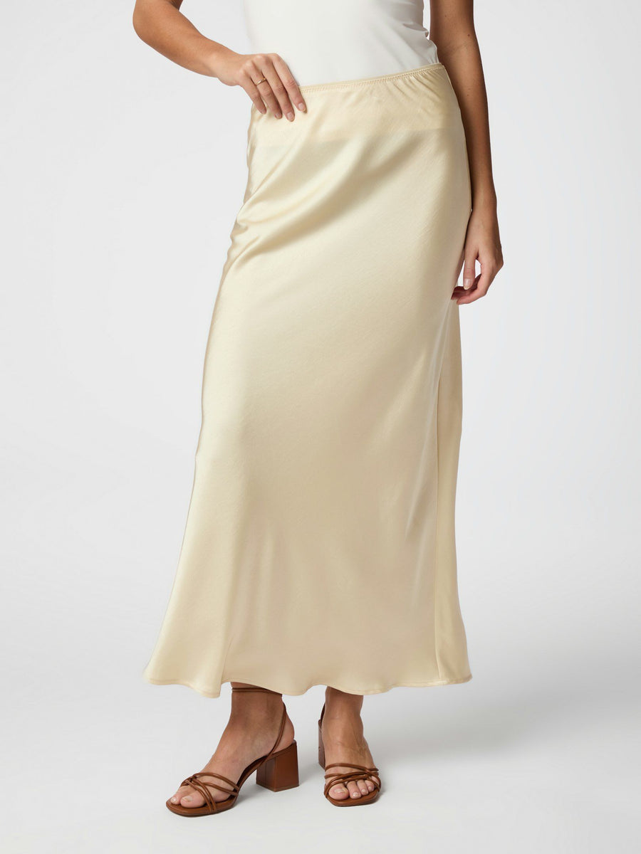 Vicky Heavy Sateen Skirt Soft Yellow