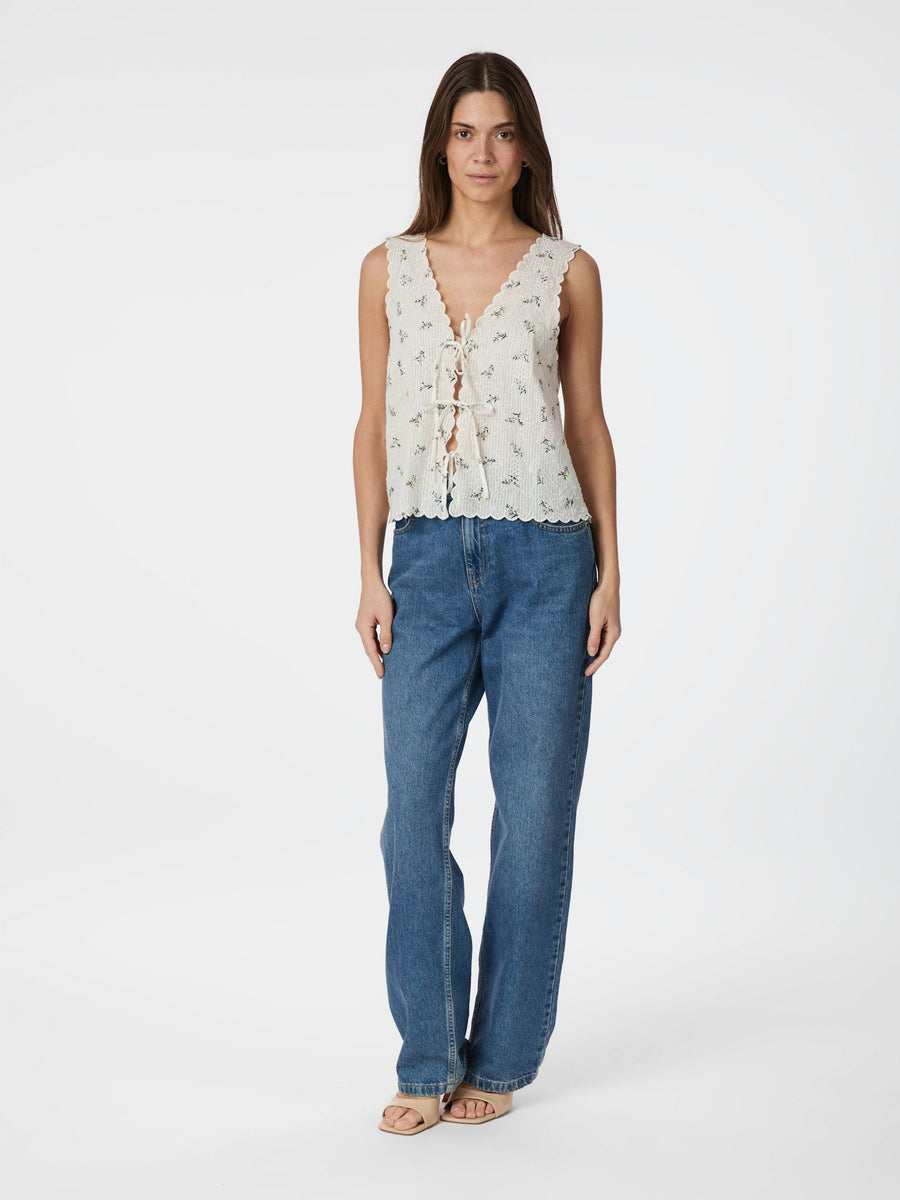Bibi Embroidery Print Top