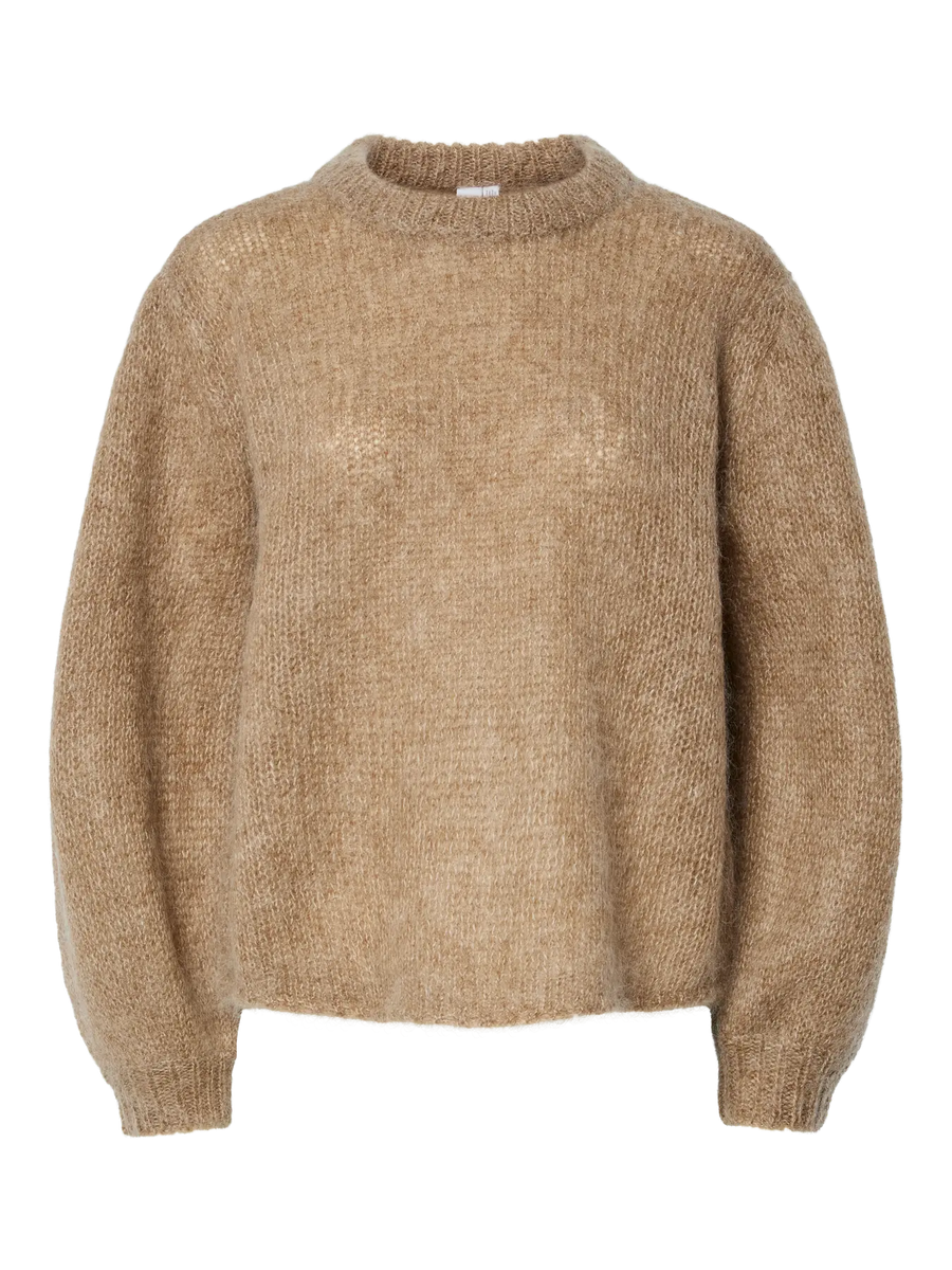 YASLambu O-Neck LS Knit - Sepia Tint