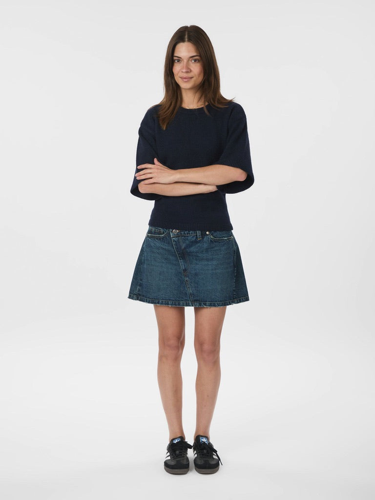 Asha Knit Tee Navy