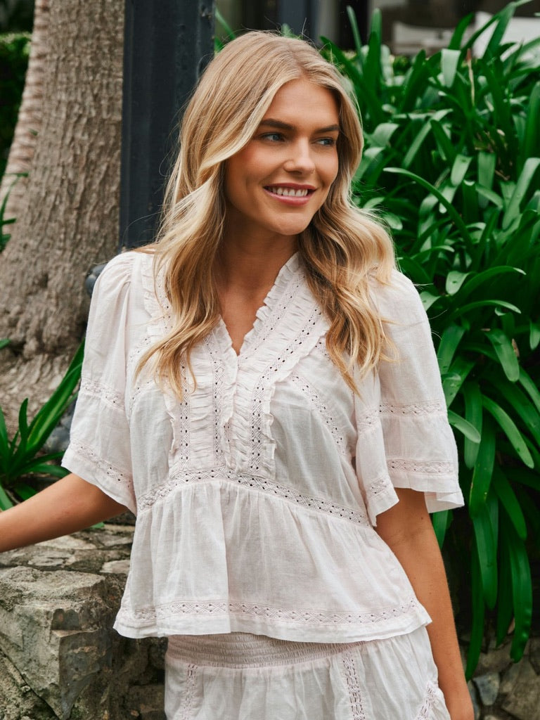 Evienne S Voile Top Pink