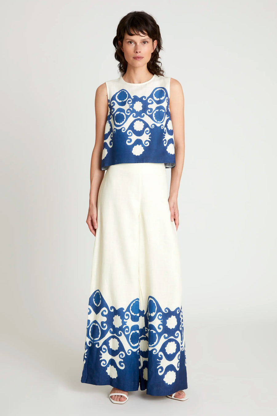 Goa print straight trousers