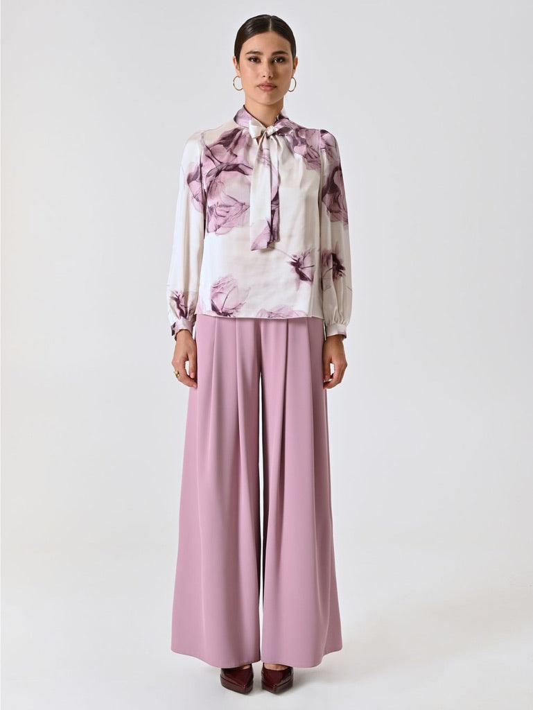 Pink Mauve Floral Print Blouse