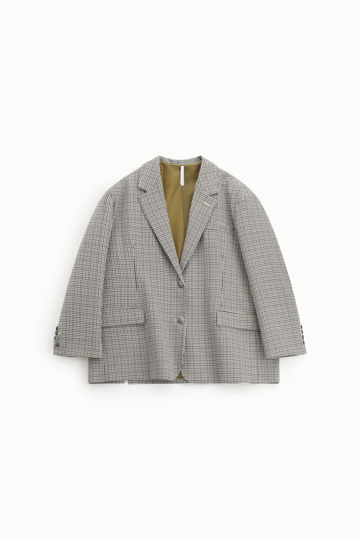CHECKERED BLAZER WITH BUTTONS