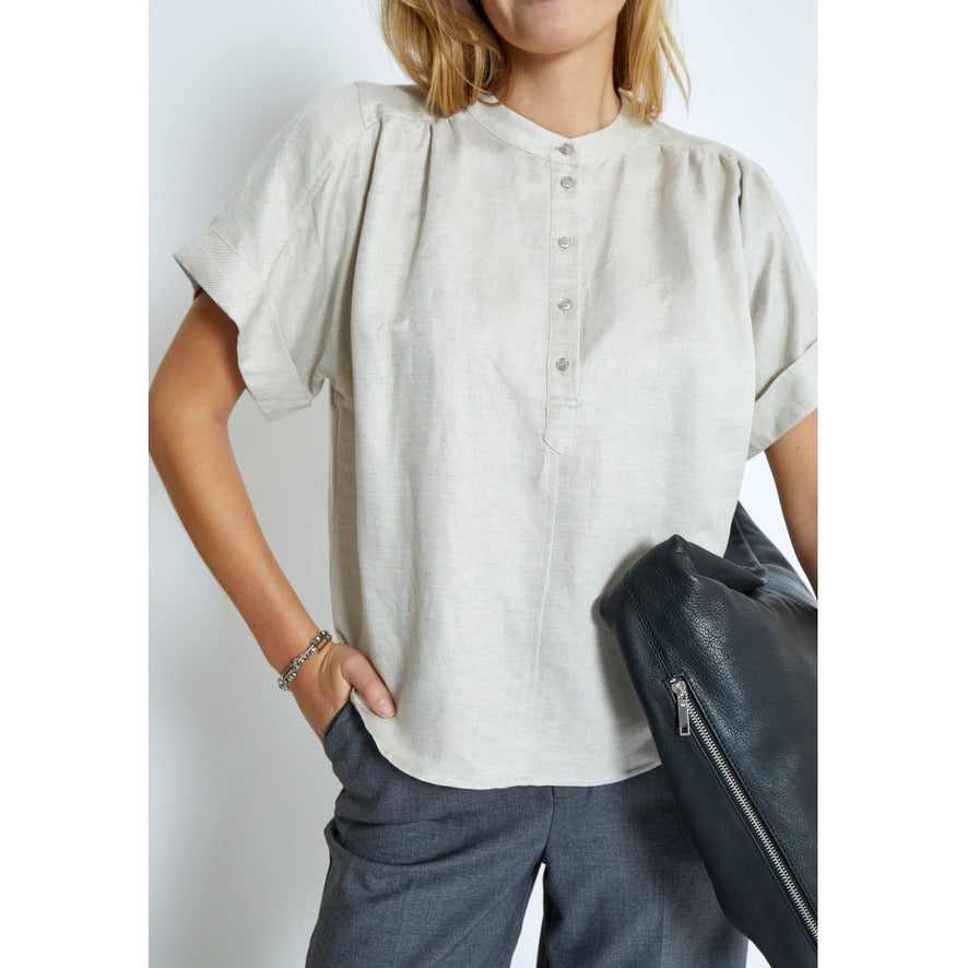 MSSabbi Linen Blouse Sand