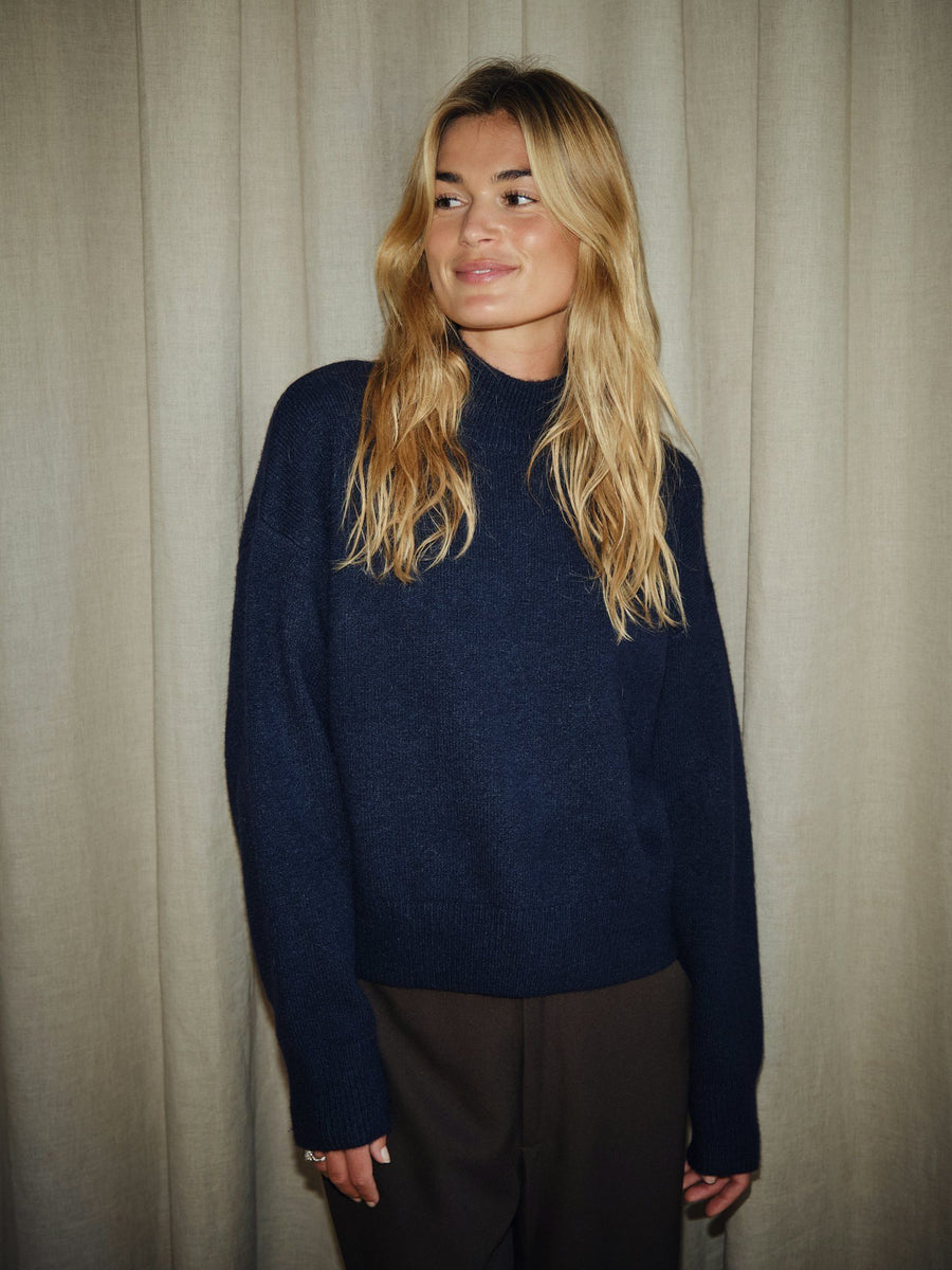 Paulina Knit Blouse - Navy