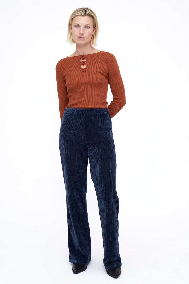 Navy Blue velvet corduroy suit trousers