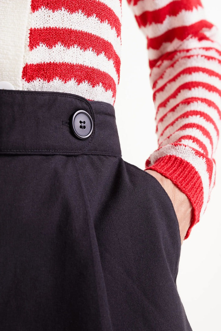 Black button shorts
