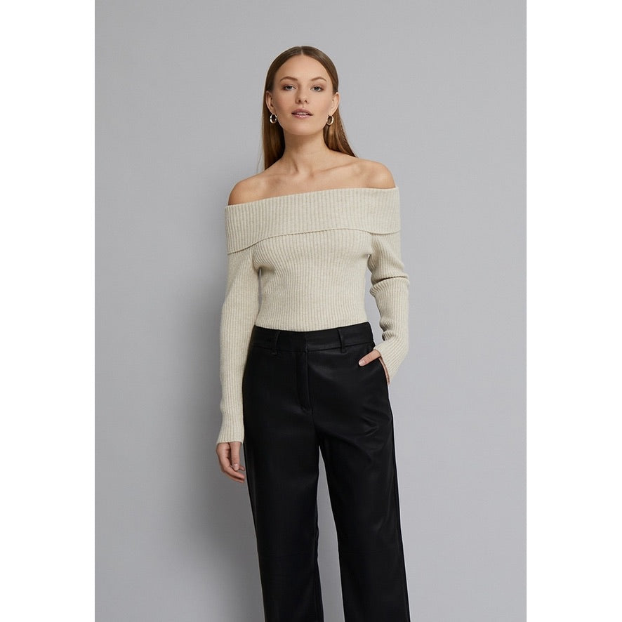 MSFame Off Shoulder Knit Pullover