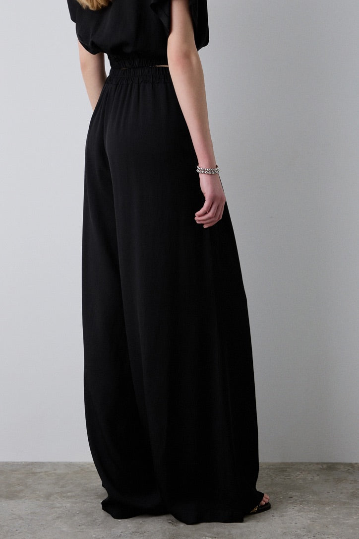 Elasticated wide leg pants