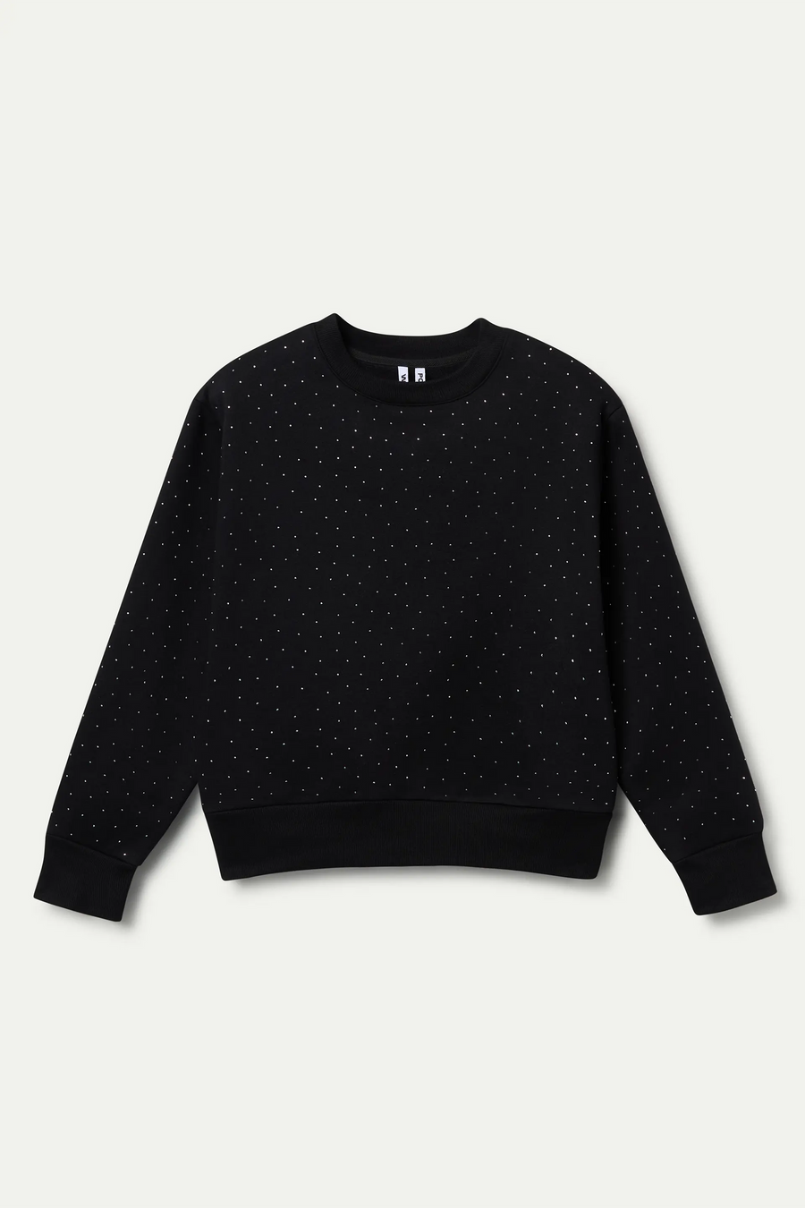 Black sweatshirt with silver rhinestones