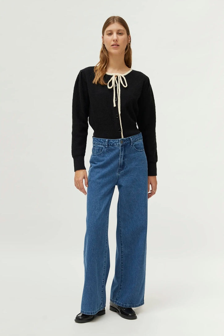 Blue wide leg jeans