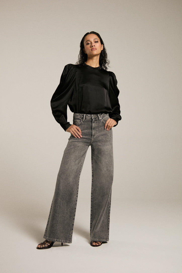 James - Wide Leg Jeans Random Washed Grey