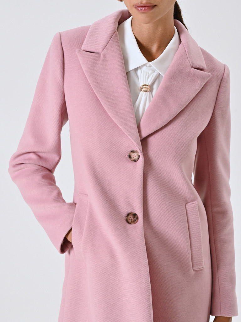 Mauve Pink Velour Midi Coat