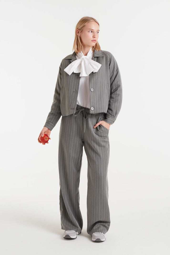 Cotton shirt with bow - White
