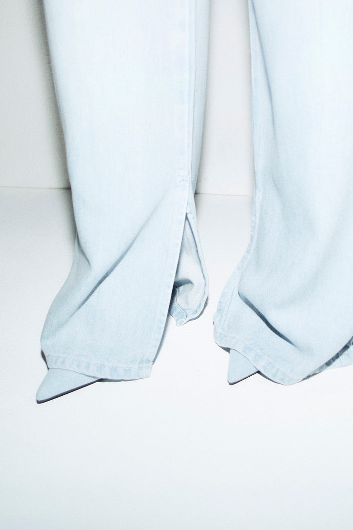 Farrah - Flowy Wide Leg Jeans With Slits