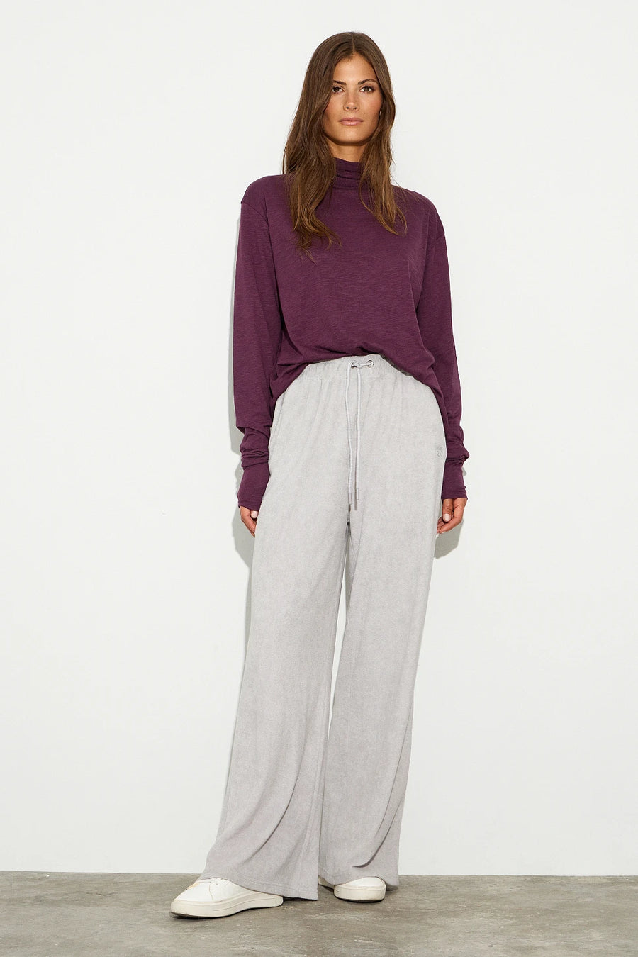 Long sleeves turtleneck blouse - Burgundy