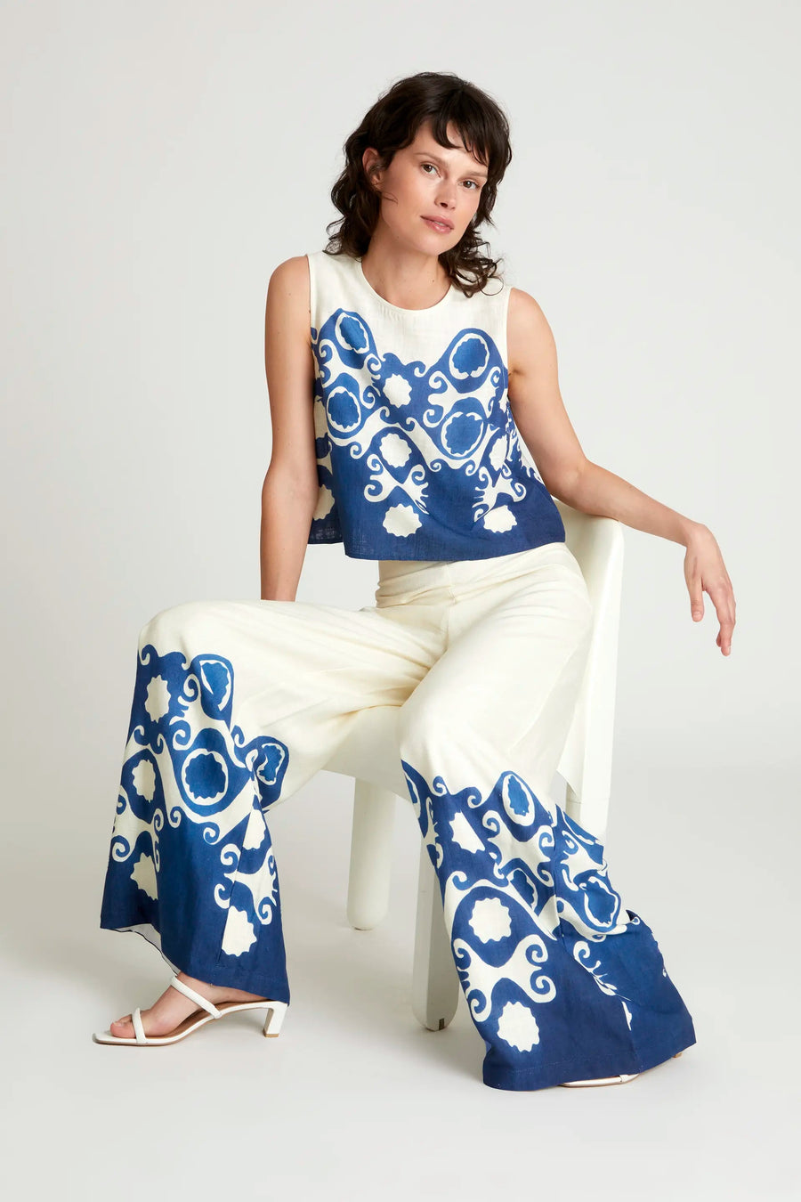 Goa print straight trousers