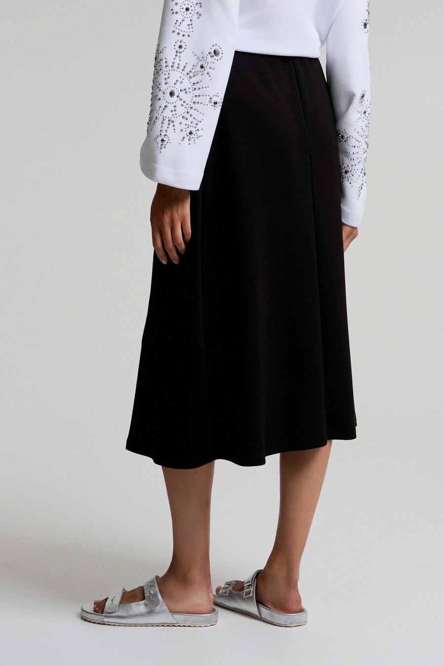 Midi high-waisted skirt