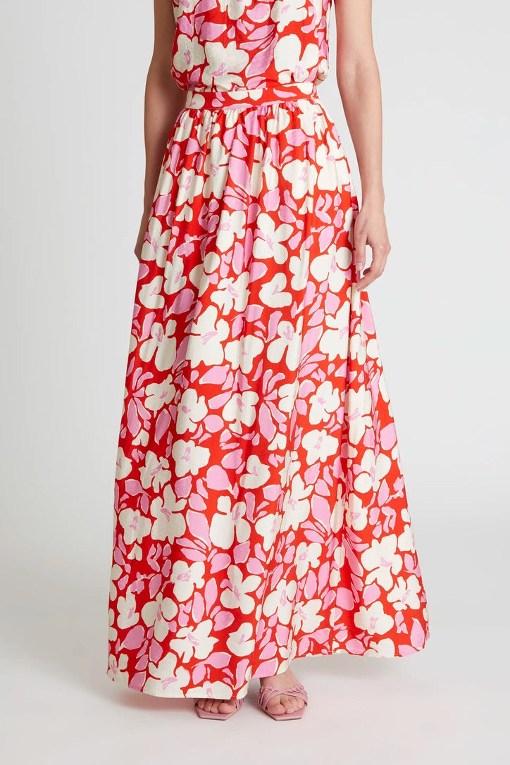 Tremezzo floral print long skirt