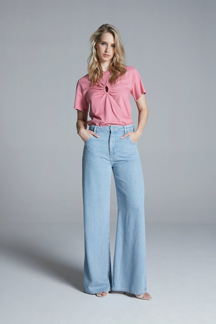 Flowy Palazzo Jeans Blue