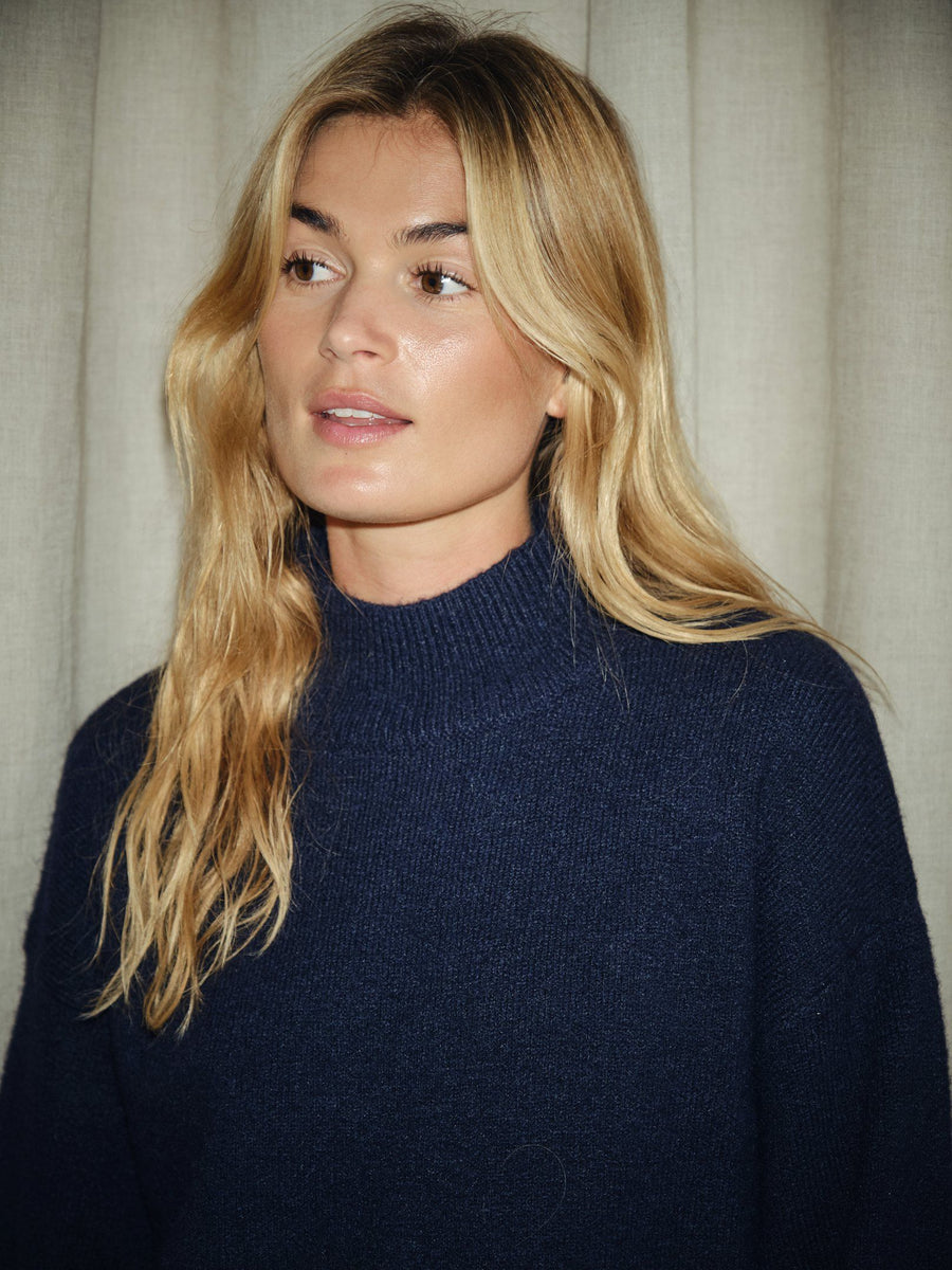 Paulina Knit Blouse - Navy