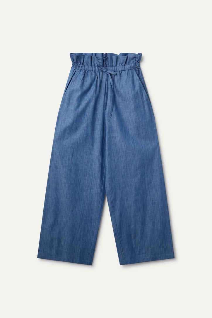 Paperbag denim pants